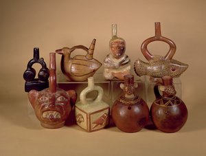 Vasijas de Estribo Mochica, c.100-400 d.C.